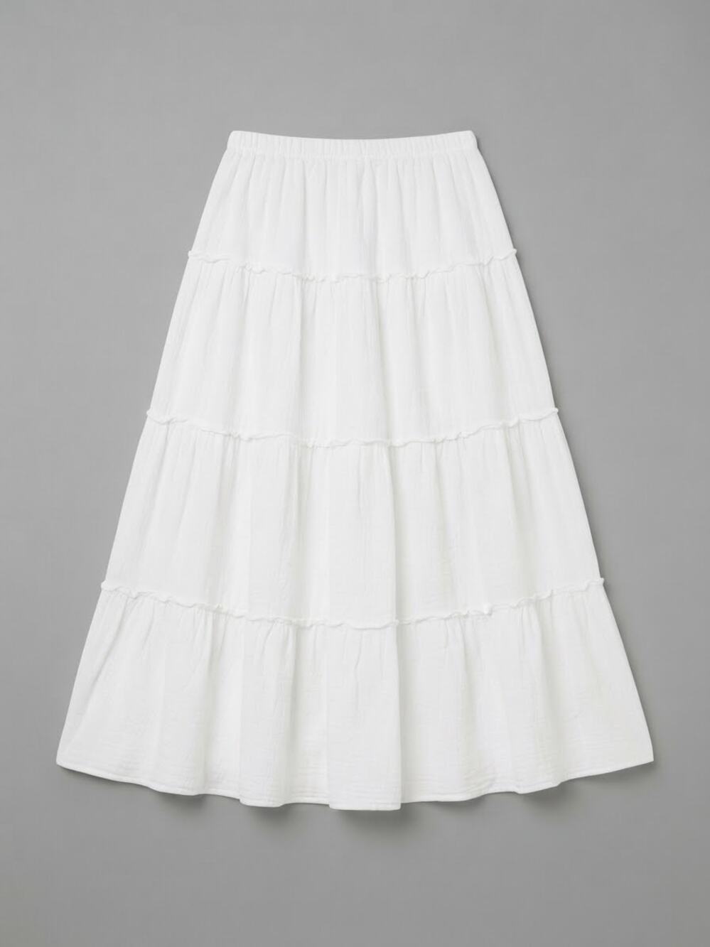 EDIKTED White Tiered Maxi Skirt Women Size S Boho Cotton Ethereal Fairycore Y2K